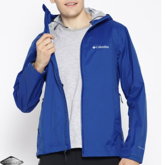 Columbia Omni Tech Watertight II Rain Jacket Hoodie Men's S - Picture 1 of 15